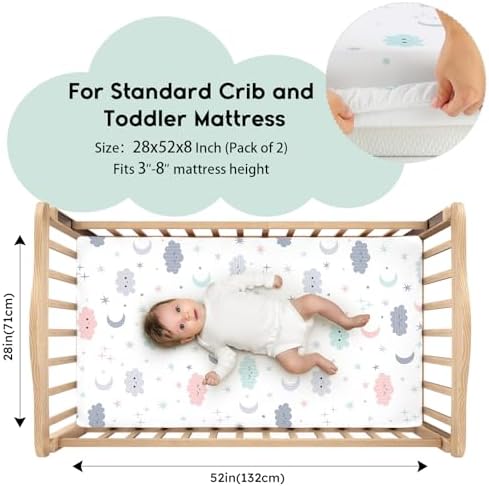 Yoofoss 2-Pack Baby Crib Sheets - Image 2