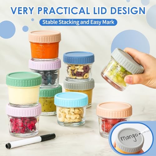 DRKIO 6 pcs Baby Food Storage Containers 4 Oz Small Glass Jars - Image 5