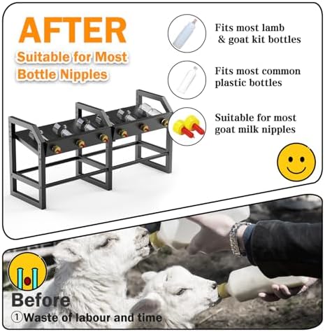 6 Feeding Ports Portable Bottle Rack, Lamb Bottle Holder - Image 5