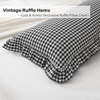 Black White Gingham Ruffle Body Pillow Cover 20"x54" - Image 4