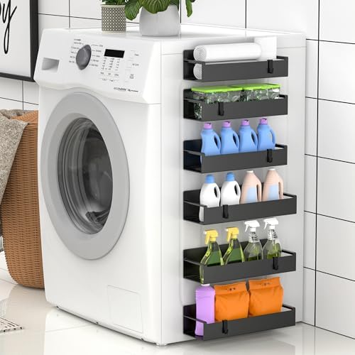 HuggieGems 6 Pack Black Magnetic Spice Rack Organizer - Image 6