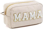 Sanwuta Seersucker Cosmetic Bags Mama Bag Chenille Letter Seersucker Makeup by Sanwuta