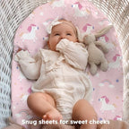 Baby Bassinet Sheets, 3 Pack Fitted Bassinet Mattress Sheets, Compatible - Image 3