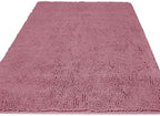 Yeaban Chenille Dusty Rose Bathroom Rug 36"x60", Non-Slip Rubber Backing by Yeaban