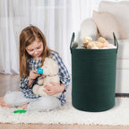 Woven Cotton Rope Laundry Basket, 15x20 Laundry Hamper, Dark Green - Image 6