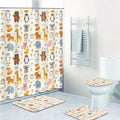 Britimes Bathroom Sets with Shower Curtain and Rugs Set of 4 Cartoon Animal by Britimes
