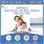 Split California King Mattress or Box Spring Encasement Waterproof Zippered by FourSeasonsEssentials