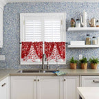 Red Christmas Kitchen Curtains and Valances Set - Image 5