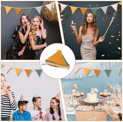 Nogeqi Pennant Banner Flags, Boho Garland Triangle Bunting Banner - Image 2
