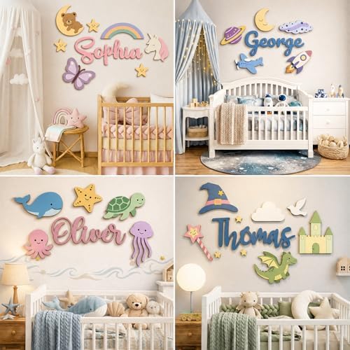 Personalized Wooden Name Sign for Nursery - Image 2