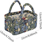 Small Storage Basket Organizer, Mini Fabric Floral Storage Baskets - Image 4