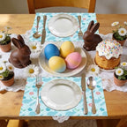 50 PCS Hello Easter Paper Place Mats, Cute Disposable Easter Bunny Flower - Image 6