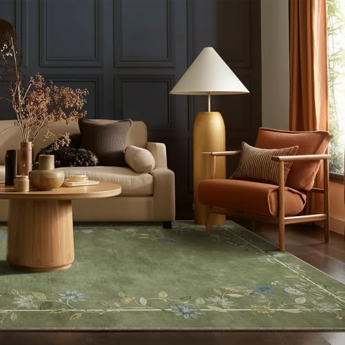 5x7 Area Rugs for Living Room: Washable Bedroom Rug Non Slip Floral Carpet - Image 5