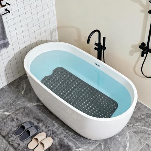 Anti-Slip Bathtub Shower Mat 40×16 Inch Opaque Black - Image 4