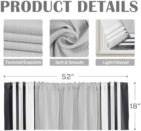 Emvency Valances for Windows, Geometric 2 Pack, 52x18 Inch - Image 3
