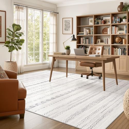 Nakagishi Boho 11x15 Area Rug Living Room Rugs Machine Washable Grey - Image 5