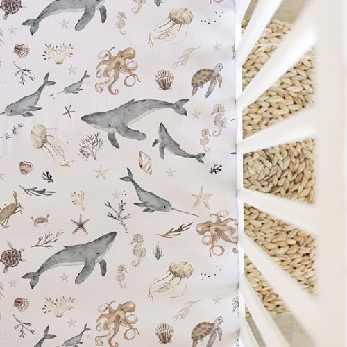 Sorrel + Fern Baby Crib Sheets Neutral, Fitted 2-Pack - Image 5