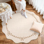 GarveeHome 6ft Round Rugs Washable Scalloped Bow Rug - Image 3