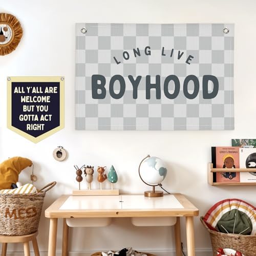 Lacama Long Live Boyhood Boys Room Decor, Boy Nursery Decor, Canvas Banner Wall - Image 7
