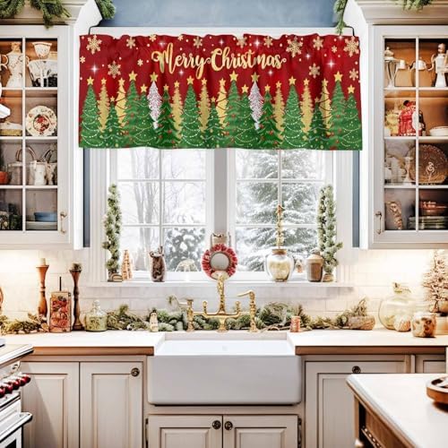 Vandarllin Christmas Kitchen Curtains Valances - Image 2