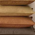 Foindtower Linen Solid Decorative Throw Pillow Covers 24x24 Autumn Orange - Image 5