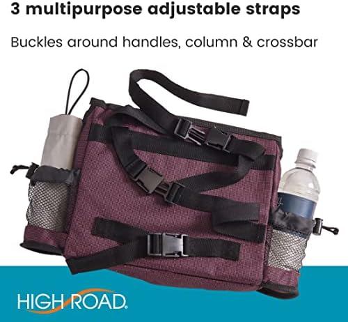 Mobility Scooter Bag with Bottle and Cup Holders and 6 Organized Pockets - Image 5