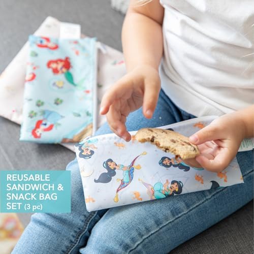 Disney Ruffle Apron Bib and 3-pack Snack Bags, Waterproof Fabric - Image 5