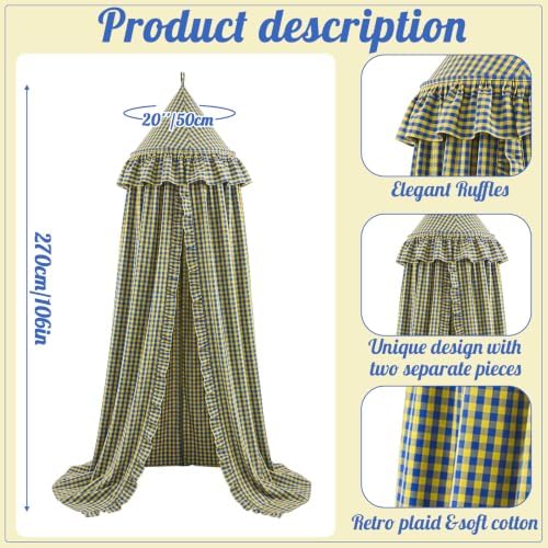 SmoothNovelty Gingham Plaid Bed Canopy - Image 2