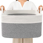 96L Laundry Basket with Handles, Extra Blanket Basket by HZFTJOY