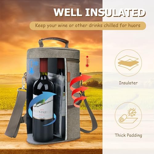 Tirrinia 2 Bottle Wine Cooler Tote Carrier - Image 4