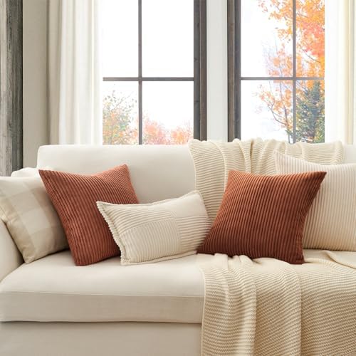 Topfinel Decorative Terracotta Throw Pillow Covers Cushion Cases, Rustic Fall - Image 4