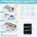 YQBRAO Clear Hard Shell Zipper Cases, 6 Travel Organizers, 2M 4S - Image 4