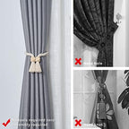 NICEEC 4 Pack Wooden Polyhedron Magnetic Curtain Tiebacks Boho Home Decor Drape - Image 2