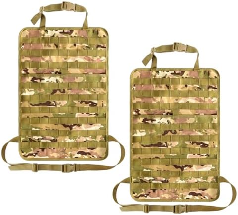 2 PCS Car Seat Back Organizer, Tactical MOLLE Sag Proof Vehicle Panel Backseat by Unknown