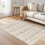 Nakagishi Boho 4x6 Area Rug Living Room Rugs Machine Washable Dark Brown - Image 6