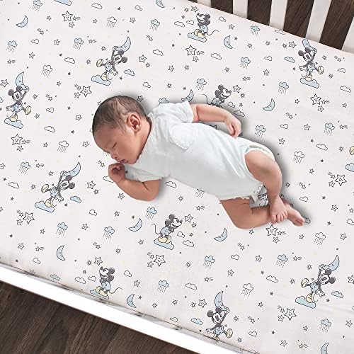 Lambs & Ivy Disney Baby Moonlight Mickey Mouse 3-Piece Nursery Crib Bedding Set - Image 5