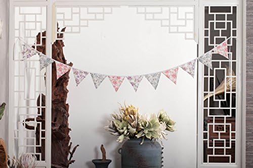 LOVENJOY Pastel Pennant Banner Triangle Spring Floral Fabric Bunting Shabby - Image 2