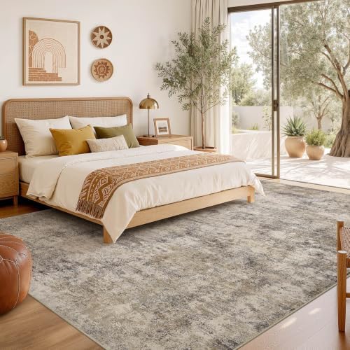 Nakagishi Boho 10x14 Area Rug Living Room Rugs Machine Washable Brown Grey - Image 6
