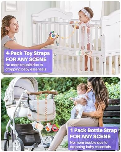 LittleHugs Toy Straps for Baby, Silicone Tether Pacifier Clip, No Throw Travel - Image 7