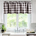 Hiasan Plaid Curtains Valances, Coffee and White, 52W x 18L, 1 Panel by Hiasan