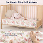 PHF 3 Pack Soft Floral & Bow Crib Sheets Fitted, Comfy Breathable Baby Sheets - Image 5