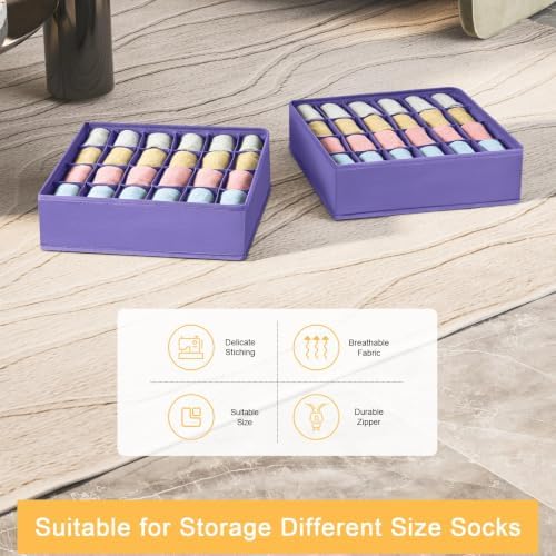 joyoldelf Sock Drawer Organizer Divider 4 Packs Underwear Organizer, 24 Cell - Image 5