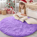 OLANLY Purple Round Rugs for Bedroom by OLANLY