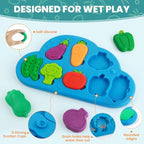 Silicone Bath Toys for Kids Ages 1-3 Toddler Veggies Matching Puzzles Set - Image 3