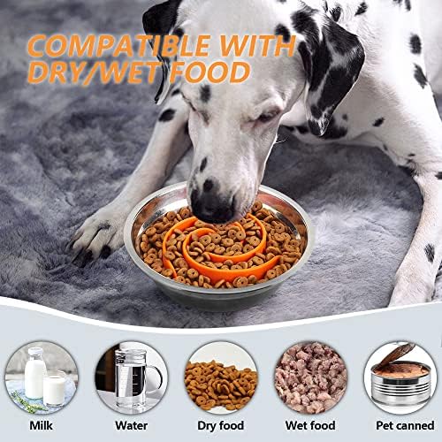 Slow Feeder Dog Bowls Insert, Animire Soft Silicone Slow Eating Dog Food Bowl - Image 5