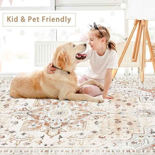 Orange Red 8x10 Washable Area Rugs - Image 6