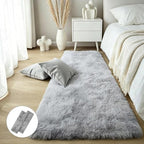 Light Grey Fluffy Shag Rug 2x6 by KICHOWUA