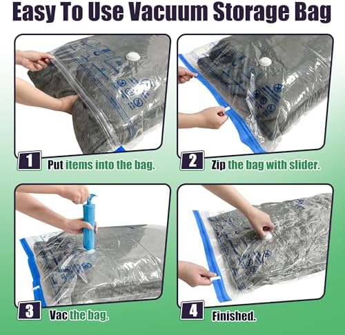15 Jumbo Vacuum Storage Bags for Bedding, Vacuum Seal Bags for Clothing - Image 4
