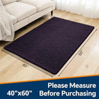 Chenille Bathroom Rug 40"x60" Purple, Large Plush Bath Mat - Image 2