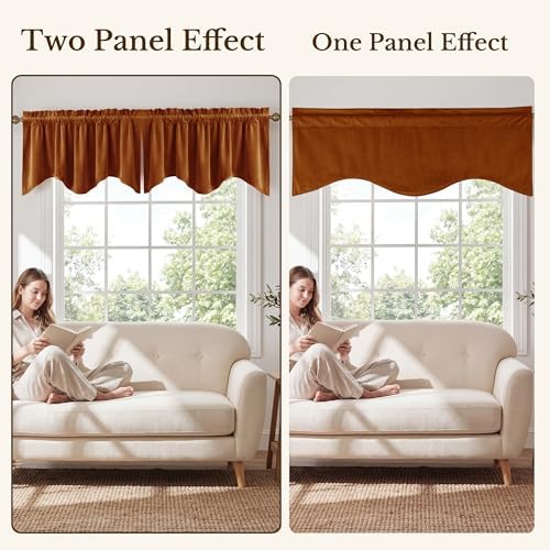 StangH Burnt Orange Fall Decor Window Valance 52x18 Inch, 1 Panel - Image 7